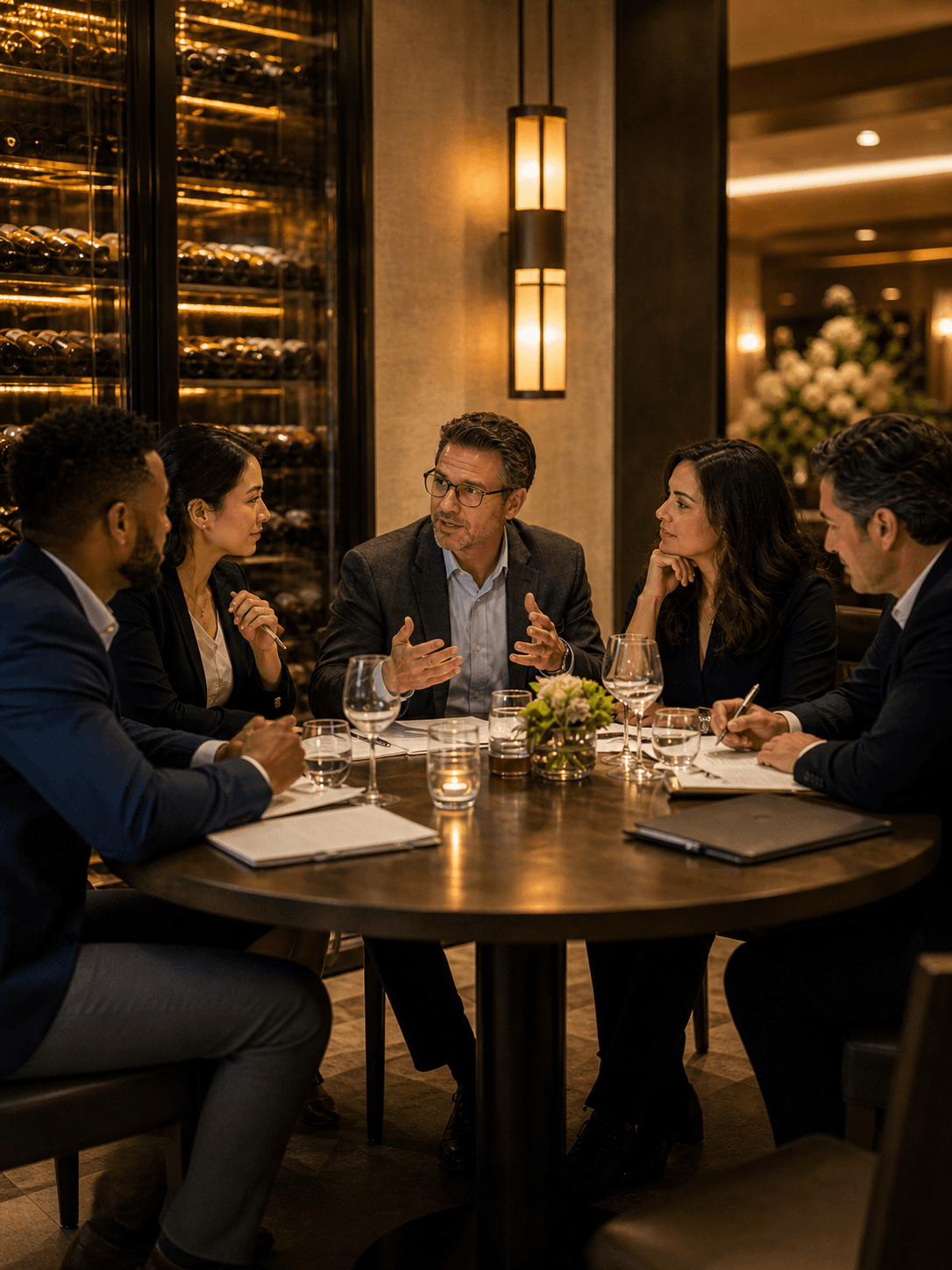 Operations analysis meeting with a client